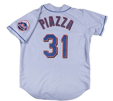 1998 Mike Piazza Game Used New York Mets Road Jersey 